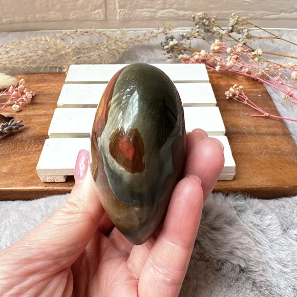 Beautiful Polychrome Jasper Heart - Picture 3 of 7